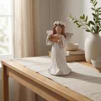 Angel Figurine Floral Crown Welcome Angel Figurine Resin