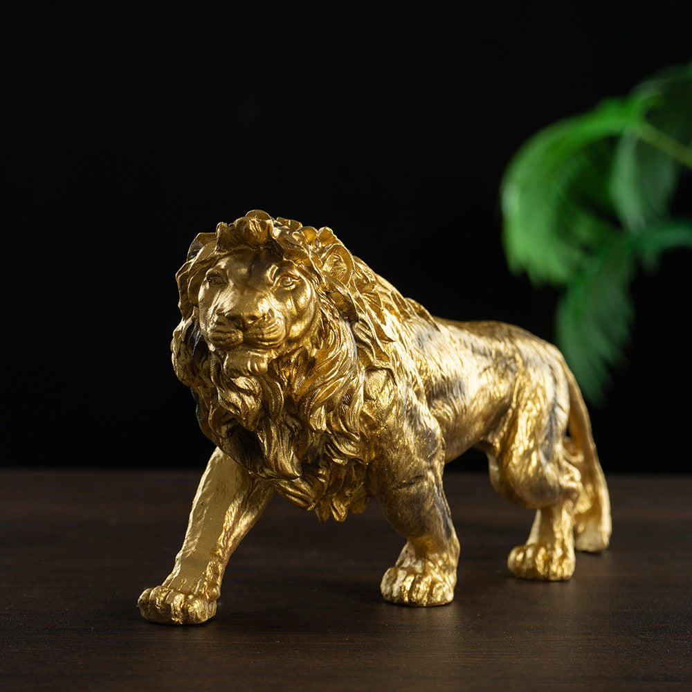 Selected Free Shipping Cross-border Resin Craft Classical Sculpture Guardian Lion Study Hall Entrance Decorative Lion Figurine