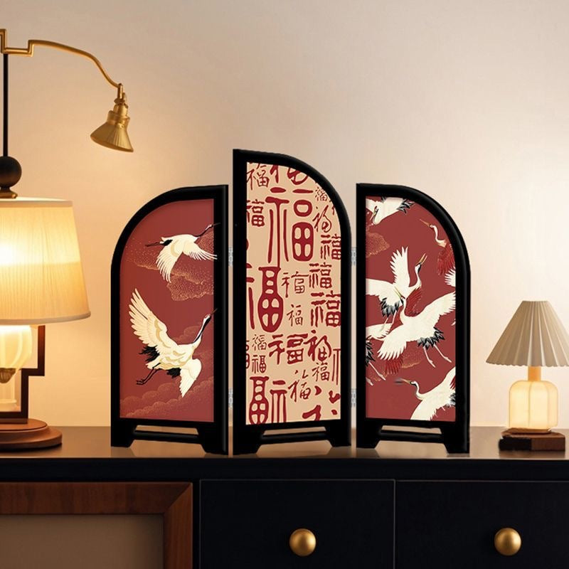 New Chinese Style Tabletop Screen Decoration with Hundred Blessings Pattern