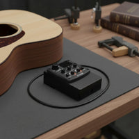4-Band Equalizer Acoustic Guitar Preamp Easy to Install Acoustic Guitar Equalizer Noise Reduction Soundhole Pickup Under-Saddle Design for Beginners