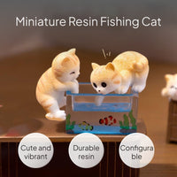 Resin mini cat figurines for fish bowl or desktop decoration