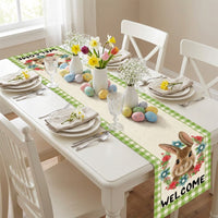 Easter Bunny Table Runner, Easter Table Runner Festive Atmosphere Hare Motif Table Runner Farmhouse Design Home Decor for Homeowners, Family Dinners, Special Events, Living Room