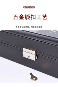 pu皮革亚克力玻璃8表位8戒指位收纳盒带锁手表盒 展示盒 收纳盒