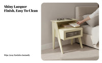 Bedside Storage Table Modern Design Nightstand sturdy Wood Legs for residents