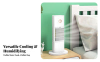 Cools & Humidifies USB Powered Mini Air Cooler Nano Mist Portable Desktop Air Cooler Adjustable Wind Speed for Students, Bedroom, Dorm Room