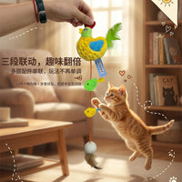 Cute Knitted Cat Toy with Clucking Sound