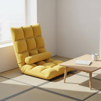 Foldable Lazy Sofa Reclines 90-180 Degrees Single Person Floor Recliner Ergonomic Design Adjustable Backrest Floor Chair for Teens, Dorm Room, Bedroom