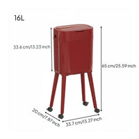 Rolling Waste Bin with Lid Large Capacity Tall Trash Can with Wheels Profile Household Essential for Washroom