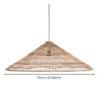 Rattan Pendant Lampshade Retro Design Woven Hanging Light Shade Rustic Elegance Boho Chandelier Shade for Dining Room