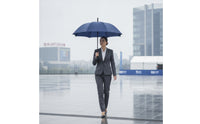 Water-Repellent Umbrella with ABS Handle Quick-Drying Straight-Shaft Umbrella One-Button Opening 8-Rib for Commuters, Business Professionals, Rainy Days, Commuting