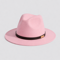 Fedora Hats for Women and Men with Removable Band, Polyester Felt Sun for Beach and Travel, Classic Flat Design, Adults