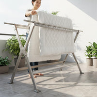 Space Saving Foldable Clothes Drying Rack Heavy Duty Freestanding Clothes Horse Easy Assembly Extendable Garment Rack Large Capacity for Balcony, Indoor, Outdoor
