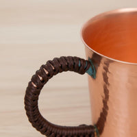 2 Pieces Copper Drinking Vessel Rust Resistant Hammered Copper Mug Polished