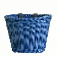 Woven Cycle Basket Front-Mounted Bike Basket with Straps Universal Handlebar Storage Container with Straps for Kids, Young Children, Balance Bikes
