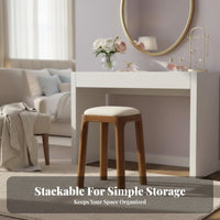 Cushioned Stacking Stool Stackable Design Vanity Seat Anti-Slip Feet for Bedroom