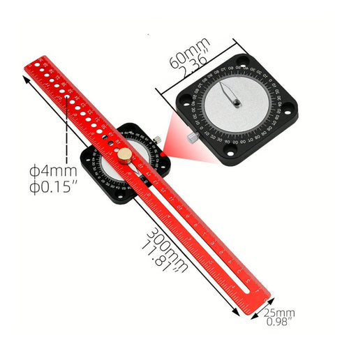 Adjustable Compass Ruler Multi-Function Woodworking Marking Gauge Two-Way Scale