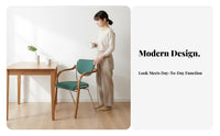 Curved spine supportrest Armchair Wabi-Sabi aesthetic Dining Chair Padded Seat Minimalist for Homeowners, Home Office