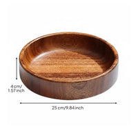 Walnut Wood Fruit Plate Elegant Wooden Fruit Bowl Large Capacity Vintage Wooden Serving Bowl for Parties