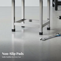 Slatted Metal Stool Waterproof Heavy-Duty Single Step Anti-Slip for Adults, Kids