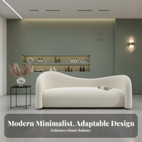 Curved Teddy Sofa Nordic design Curved Teddy Couch Space-Saving Household Seating for Apartment Dwellers, Business Owners, Living Room, Salon, Boutique