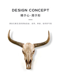 Vintage Resin Yak Head Wall Hanging Decor for Living Room