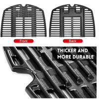 Cast Iron Grill Grate and Griddle Set for Weber Q100 Q1000 Q1200 (2 Pieces)