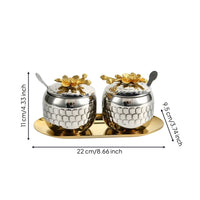 Condiment Set with Tray Food Condiment Jar Set Dust-Resistant Spice Jars with Spoons for Hosts, Home Cooks