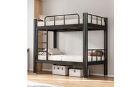 Steel Bunk Bed Frame Heavy-Duty Metal Bunk Bed Space-Saving Furniture for Students, Roommates, Dormitory, Shared Bedroom Housing