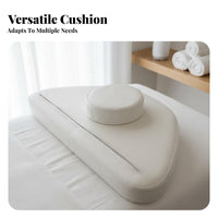 Easy to Clean Semi-Circular Support Pillow Water-Resistant Half-Moon Cushion Zippered Cover for Estheticians, Masseuses, Spa