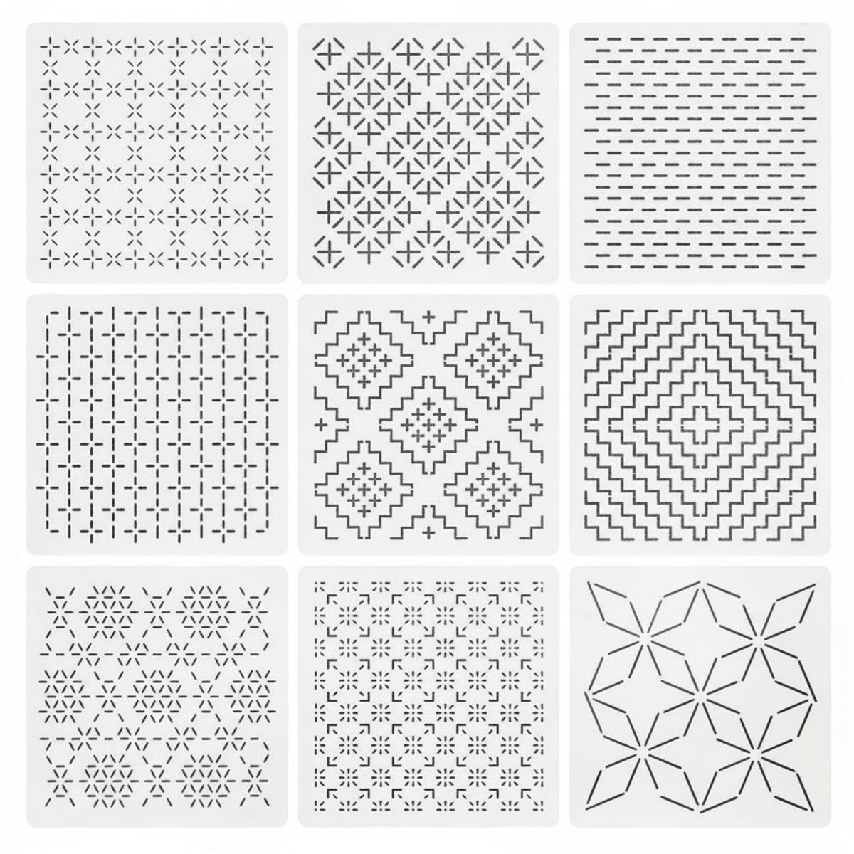 Japanese Embroidery Template Handmade Quilting Stitching Guide for Sewers, Beginners, DIY Projects