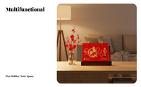 2026 Calendar, Chinese Style Wooden Desk Accessory, Monthly Planner
