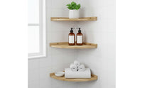 3 Pieces Floating Corner Shelf Rustic Design Wooden Corner Shelf for Living Room