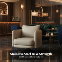 Round Rotating Armchair Modern Design Rotating Barrel Chair Curved Backrest Oversized for Business Owners, Readers, Showroom