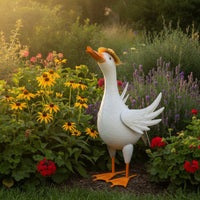 Duck Sculpture Iron Duck Statue Cute for Garden, Pond