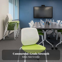 Molded Shell Chair with Metal Legs Stackable Armless Plong-lastingic Shell Chair