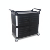 With casters 3-Tier utility Cart sturdyDuty 3-Shelf Rolling Server Large Capacity Commercial Equipment 360° pivoting Casters for Restaurant Staff, Kitchen Workers, Hotel, Canteen, Banquet Hall, Hospital
