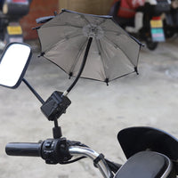Electric Vehicle Rearview Mirror Clip Umbrella, Manual, UPF30+, 8 Ribs, Iron Frame