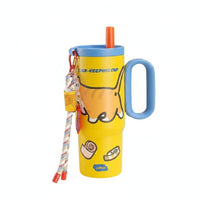 Leak-Proof Large Capacity Travel Tumbler Double-Wall Design Tumbler with Handle and Straw Drinkware for Office