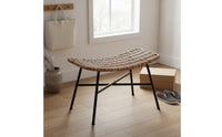 Entryway Shoe Stool Handwoven Rattan Stool Minimalist Home Seating for Living Room, Balcony