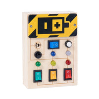 Busy Board with Light Switches Fine-Motor Busy Board with Switches Learning Toy Interactive Educational for Toddlers, Travel