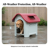 Year-Round Use Weatherproof Dog House Rainproof Pitched Roof Dog House Insulated Outdoor Pet Shelter Robust Construction for Dogs, Feline Owners, Outdoors, Backyard, Garden, Patio