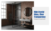 Explosion-Proof Glass Partition, Customizable Minimalist Bathroom Divider, Tempered Glass Screen for Wet and Dry Separation