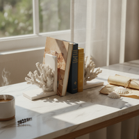 Coral Bookends Coastal Bookends with Coral Minimalist for Readers