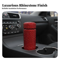 Portable Rhinestone Water Bottle High-End Look Rhinestone Insulated Bottle Luxury Gift for Women, Fashion Lovers, Gifting, Office, Daily Use