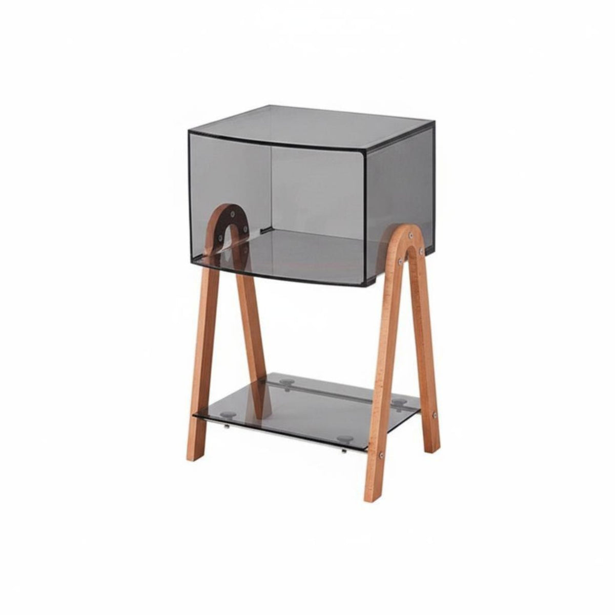 Semicircular Tabled Table with periodical holder Multi-Functional Nightstand Space-Saving