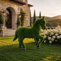 Flocked Horse Figurine Weatherproof Resin Horse Figurine Rustic Charm for Garden