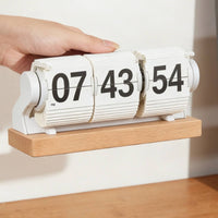 Desktop Flip Clock Hinged Cards Tabletop Timer Clock Easy to Gift Desk Decor