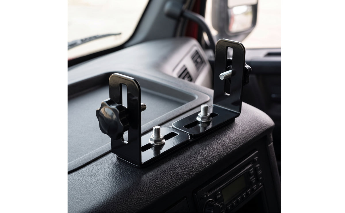 Black CB Radio Mounting Bracket Metal CB Radio Bracket Heavy Duty Steel for Truckers, Drivers, Truck, Dashboard, Center Console