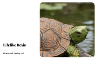 Buoyant Turtle Statue Weather-Resistant Buoyant Turtle Figurine Construction Resin Tortoise Model for Pool, Outdoor
