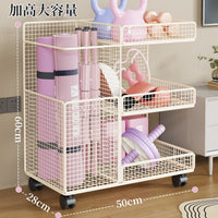 Yoga Mat Storage Rack with Wheels for Fitness Equipment